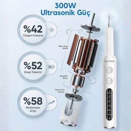 Neutron Şarjlı Ultrasonik Diş Tartarı Temizleyici ve Beyazlatıcı, Evde Profesyonel Ağız Bakımı