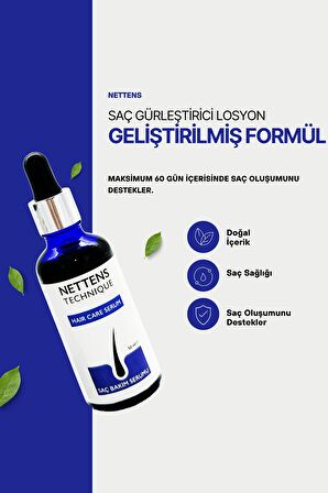 Nettens Hair Saç Bakım Serumu 3'lü Saç Bakım Losyon Seti Dökülmüş Saçlara Özel Saç Çıkaran Serum