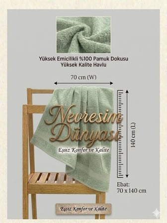 Nevresim Dünyası Prime Havlu 70x140 Su Yeşili