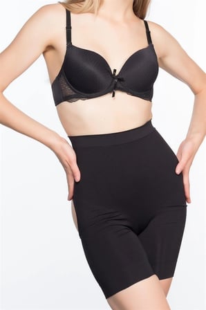 Nevamel® Siyah Mi Emay 2032 Popo Açık Masajlı Boxer Korse (Kod:2032)