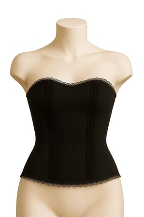 Nevamel® Siyah Mi Emay 9155 Fırfırlı Terletici Büstiyer (Kod:9155)