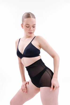 Nevamel® Siyah Mi Emay 2706 Lazer Tül Toparlayıcı Slip Hayalet Külot Korse (Kod:2706)