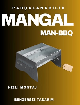 Nevamel® Katlanabilir Mangal - Portatif Katlanabilir Kamp ve Piknik Mangalı 1 MM Kalınlık (1431)