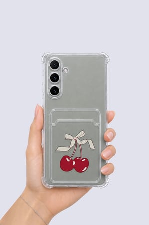 Nevamel® Samsung Galaxy A54 Kartlıklı Kiraz Desenli Kılıf