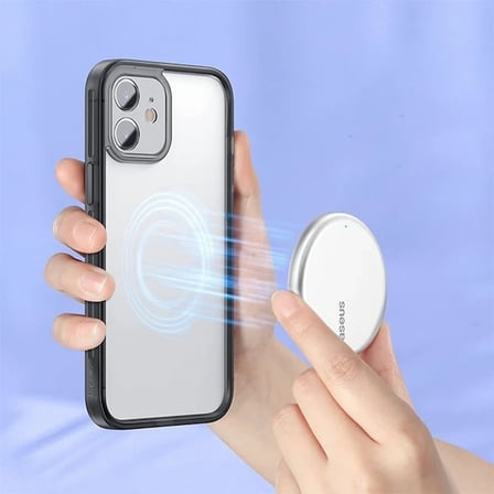 Nevamel Baseus iPhone 12 6.1 Kamera Lens Koruyuculu Frame Kılıf-(5775)