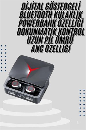 Nevamel Kablosuz Bluetooth Kulaklık Powerbank Özellikli Göstergeli Hd Mikrofon