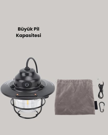 Nevamel Hafif ve Taşınabilir Retro Tasarım Kamp Lambası