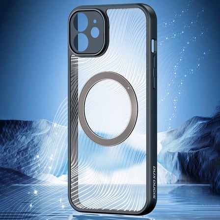 Nevamel Dux Ducis iPhone 12 Aimo Series Mag Safe Premium Buzlu Sert PC-TPU Kılıf-(5775)