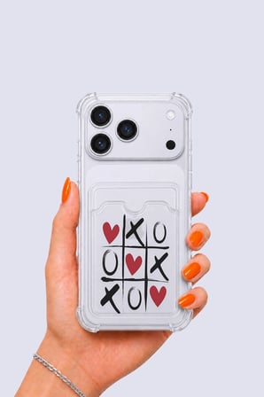 Nevamel® iPhone 17 Pro Max Kartlıklı XoXO Desenli Kılıf