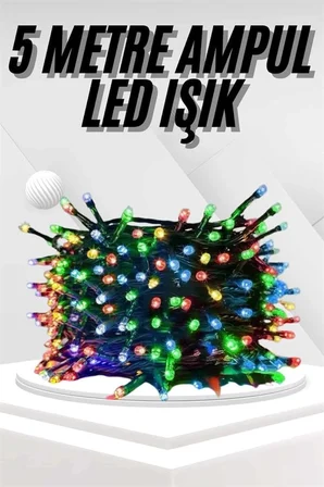 Nevamel Ledli Fişli Led Dekor Lambası 5M RGB Yılbaşı Ağacı Işığı