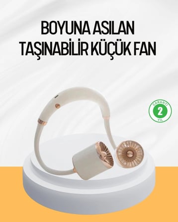 Nevamel® Katlanabilir Asılabilir Fan USB Şarjlı Hafif ve Sessiz Tasarım