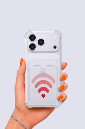 Nevamel® iPhone 17 Pro Max Kartlıklı Aşk Sinyali Desenli Kılıf