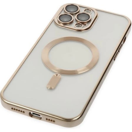 Nevamel ALLY iPhone 14 Pro 6.1inç Renkli Kenar Lazer Çerçeveli Magsafe Uyumlu Silikon Kılıf-(5775)