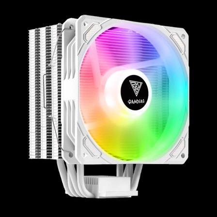 Nevamel® GAMDIAS BOREAS E1-410 WH White Edition 120mm CPU Kule Tipi Hava Soğutma Doğrudan Temas Teknolojisine Sahip 4 adet Gelişmiş Bakır Isı Borusu (AMD AM4-AM5 ve INTEL Tüm işlemciler ile uyumlu)(1923)