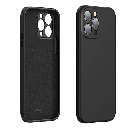 Nevamel Baseus Liquid iPhone 13 Pro Max Kılıf Kamera Korumalı İçi Kadife Silikon Kılıf-(5775)