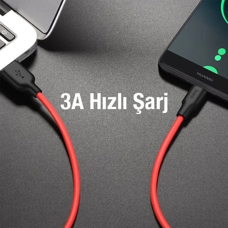 Nevamel HOCO X21 Plus USB to Type-C 3A Silikon Hızlı Şarj ve Data Kablosu-(5775)