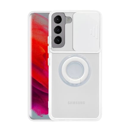 Nevamel SM Galaxy S21 Plus - S30 Plus Kılıf Sürgülü Kamera Lens Korumalı Yüzük Standlı Silikon Kılıf-(5775)