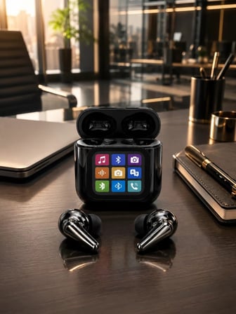 Nevamel® AI Destekli Dokunmatik Ekranlı Kablosuz Bluetooth Kulaklık