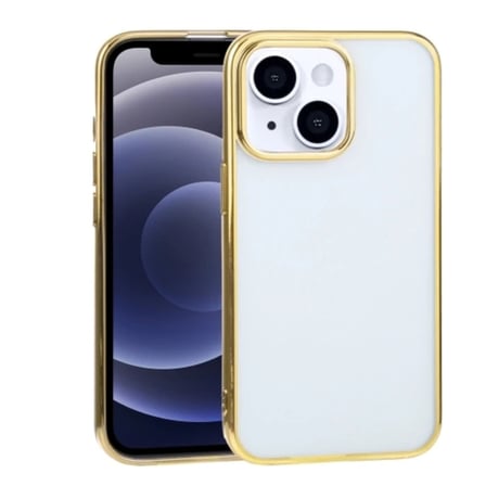 Nevamel iPhone 13 Mini 5.4inç Lazer Kaplama Renkli Kenar Şeffaf Kılıf-(5775)