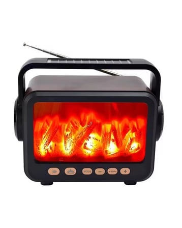 Nevamel® LED Şömine Efektli Kablosuz Hoparlör FM Radyo Müzik Çalar