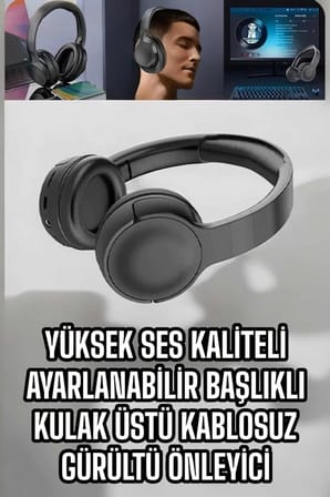 Nevamel® Kablosuz Bluetooth Kulaklık ANC/ENC Destekli Kulak Üstü Yüksek Ses Kaliteli