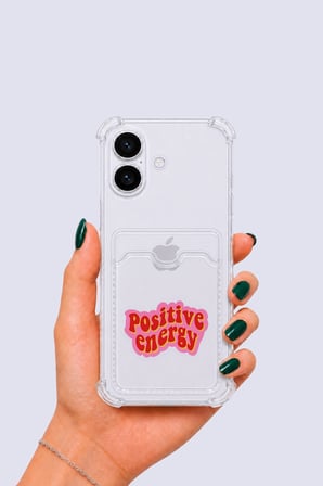 Nevamel® iPhone 17 Kartlıklı Pozitif Enerji Desenli Kılıf