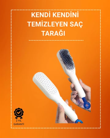 Nevamel® Kafa Derisi Masajlı Saç Tarağı – Kendini Temizleyen Anti-Statik