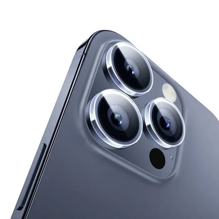 Nevamel Baseus iPhone 15 Pro/15 Pro Max için Sapphire Serisi HD Cam Kamera Koruyucu-(5775)