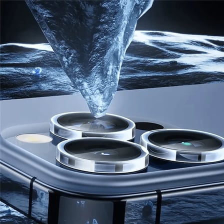 Nevamel Baseus iPhone 15 Pro/15 Pro Max için Sapphire Serisi HD Cam Kamera Koruyucu-(5775)