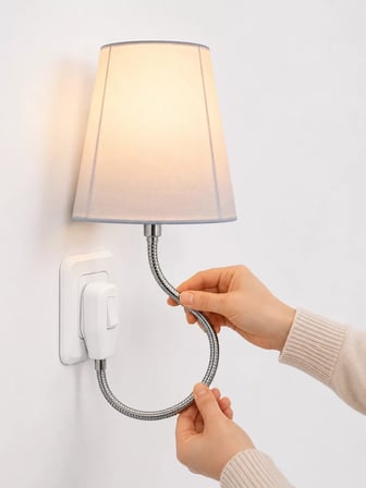 Nevamel® Priz Lambası Esnek Kollu Yatak Başı Aydınlatma