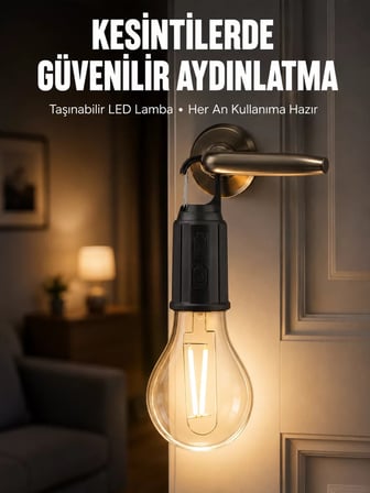 Nevamel® Şarjlı Aydınlatma Ampul Tasarımlı Ambians Işık Askılı Kamp Lambası