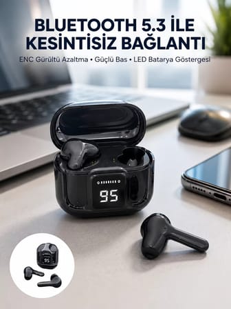 Nevamel® Yeni Nesil Ultrapods Pro Bluetooth Kulaklık Extra Bass Yüksek Mikrofon Kalitesi
