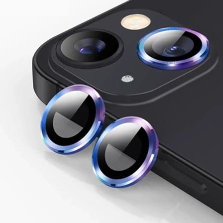 Nevamel ALLY iPhone 14-14 Plus 3D Metal Çerçeveli Kamera Lens Koruyucu-(5775)