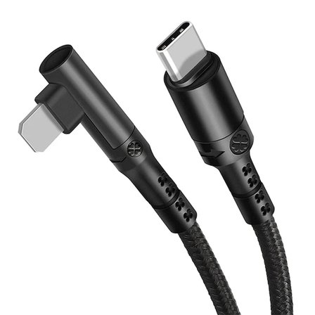Nevamel ALLY Type-C to İPhone 20w Lightning Hızlı Şarj Kablosu Oyuncu 90 Derece Kablo-(5775)