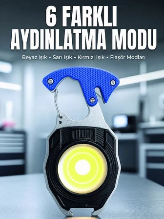Nevamel® Araç Kamp Outdoor ve Tamir İşleri İçin Çok Amaçlı COB LED Şarjlı Kurtarma ve Çalışma Feneri