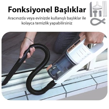 Nevamel® Ezere 15000pa LED Işıklı Kuru Islak Kullanım  Kablosuz Güçlü El Araç-Ev Süpürgesi-(5775)