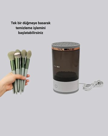 Nevamel® Hijyenik Makyaj İçin 13’lü Fırça Seti ve Elektrikli Temizleyici