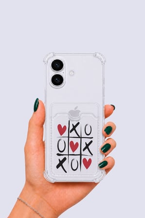 Nevamel® iPhone 16 Kartlıklı XoXO Desenli Kılıf