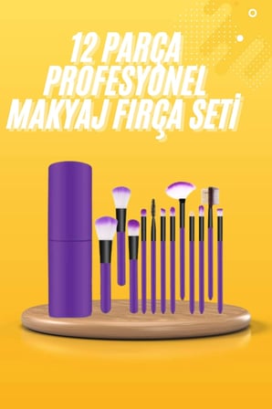 Nevamel® 12 Parça Makyaj Fırçası Yumuşak Kıllı Profesyonel Fırça Seti Yüksek Kaliteli Pürüzsüz