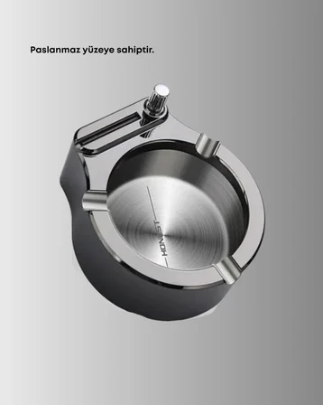 Nevamel® Paslanmaz Çakmaklı Küllük Modern Masa Üstü Aksesuar
