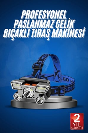 Nevamel 5 LED Far Şarj Edilebilir Güçlü Kafa Lambası Kamp Lambası 4 Modlu