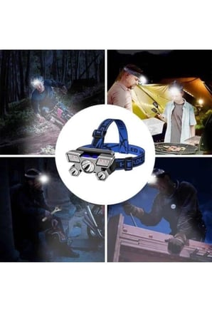 Nevamel 5 LED Far Şarj Edilebilir Güçlü Kafa Lambası Kamp Lambası 4 Modlu