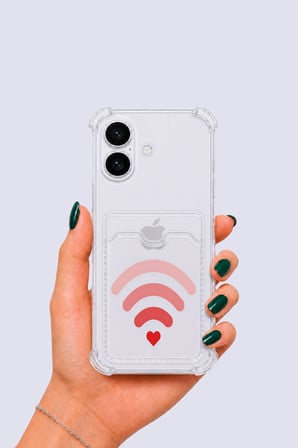 Nevamel® iPhone 16 Kartlıklı Aşk Sinyali Desenli Kılıf