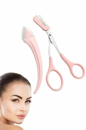Nevamel® Profesyonel Taraklı Kaş Usturası ve Kaş Makası Bıyık Alma Kaş Usturası