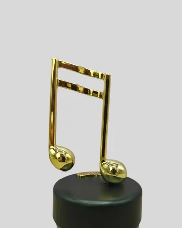 Nevamel® Altın Nota Figürlü Dönen Müzik Kutusu Dekoratif Music Box Yeni Nesil