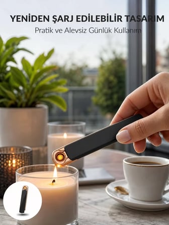 Nevamel® Elektronik Çakmak – Lüks Tasarım Rüzgarda Sönmez Yeni Nesil