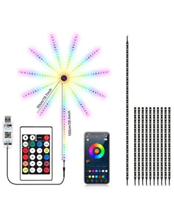 Nevamel® Akıllı RGB LED Havai Fişek Duvar Lambası Kumandalı ve Uygulama Kontrollü Yeni Nesil