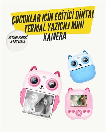Nevamel 2.4” Ekranlı Mini Kamera – 1080p Kayıt + Mürekkepsiz Yazdırma