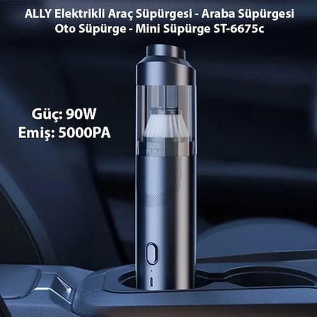 Nevamel® ALLY Elektrikli Araç Süpürgesi - Araba Süpürgesi - Oto Süpürge - Mini Süpürge ST-6675c-(5775)