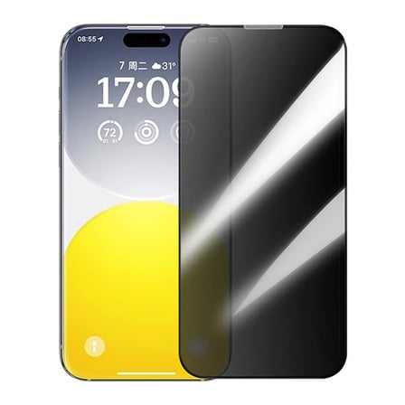 Nevamel Baseus Corning iPhone 15 Pro Max Privacy Hayalet Full Koruma Tempered Cam Ekran Koruyucu-(5775)